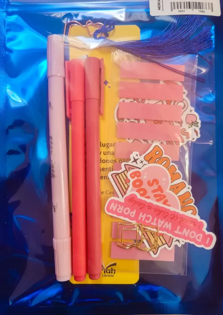 Kit Lector- Postits y lapiceros en gel (Rosa)