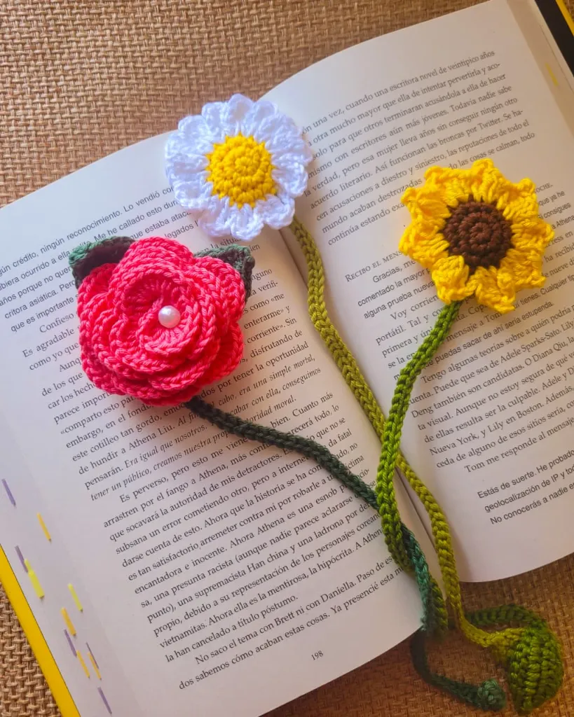 Separadores tejidos en Crochet | Entremanosrd (Rosa)