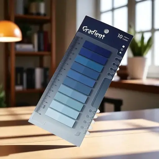 Marcapáginas adhesivos azul cromático